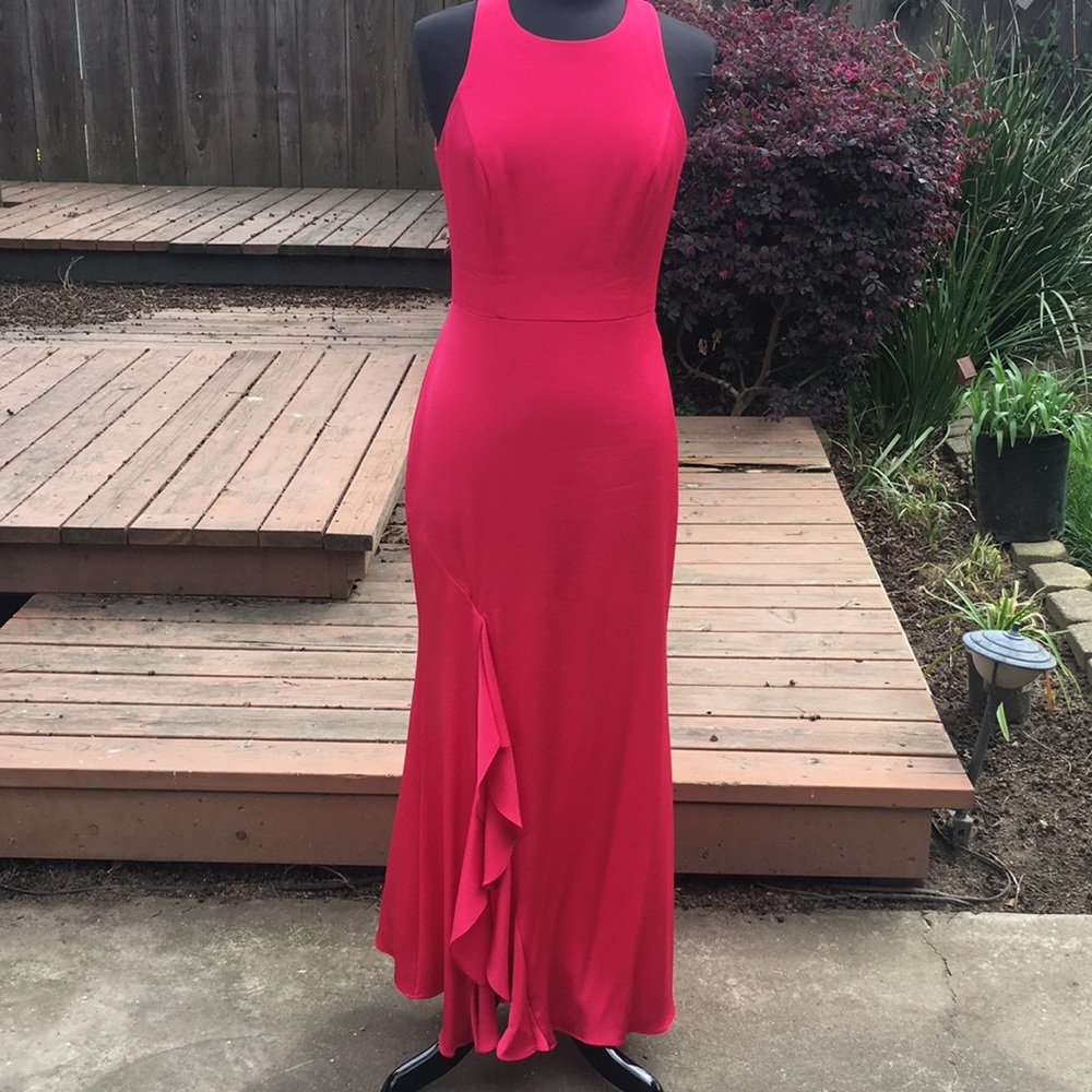 Shoshanna Pink Ruffle Gown